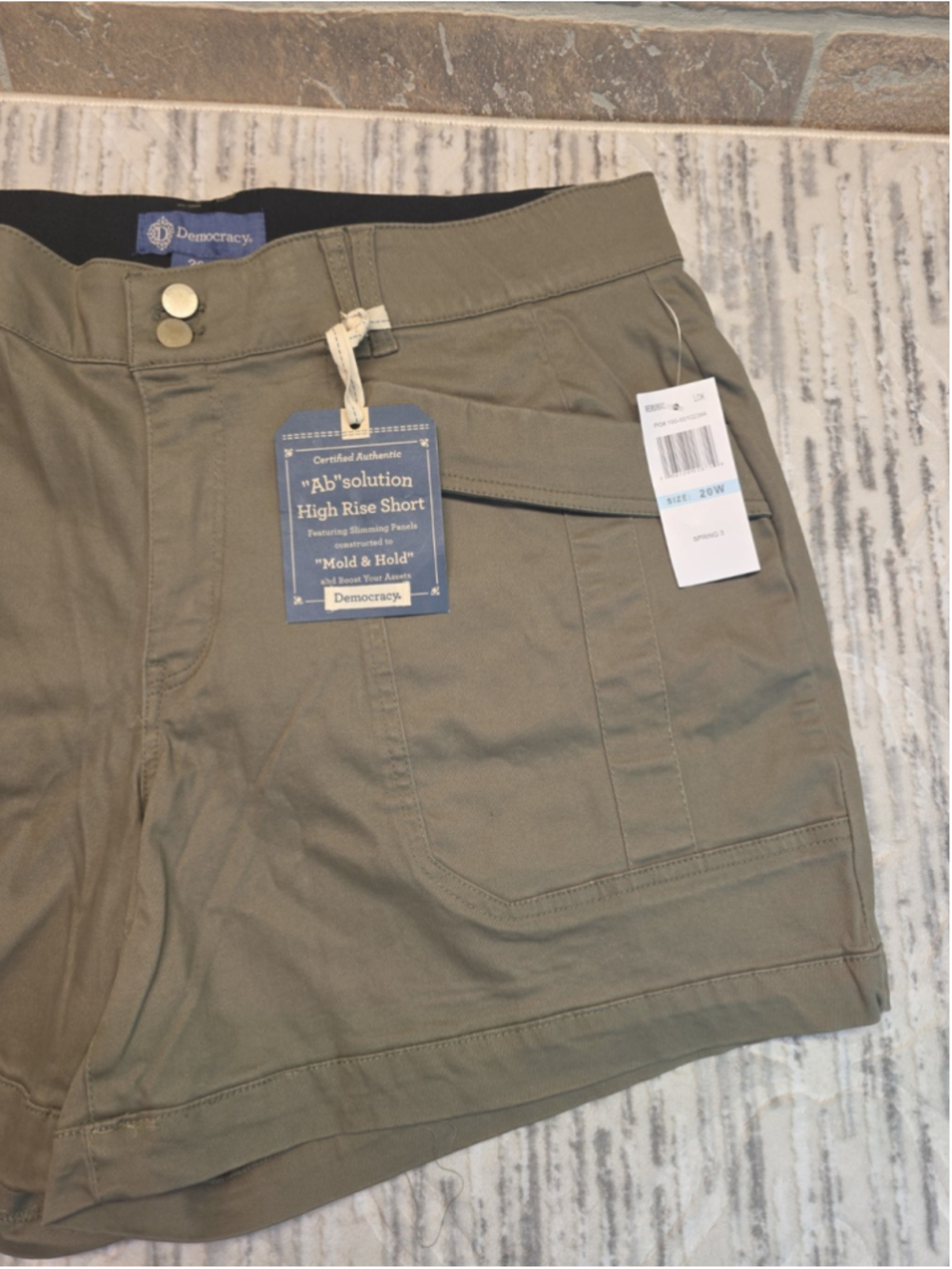 Democracy Ab Solution High Rise Short Plus SZ Women's Sz 20W Nw